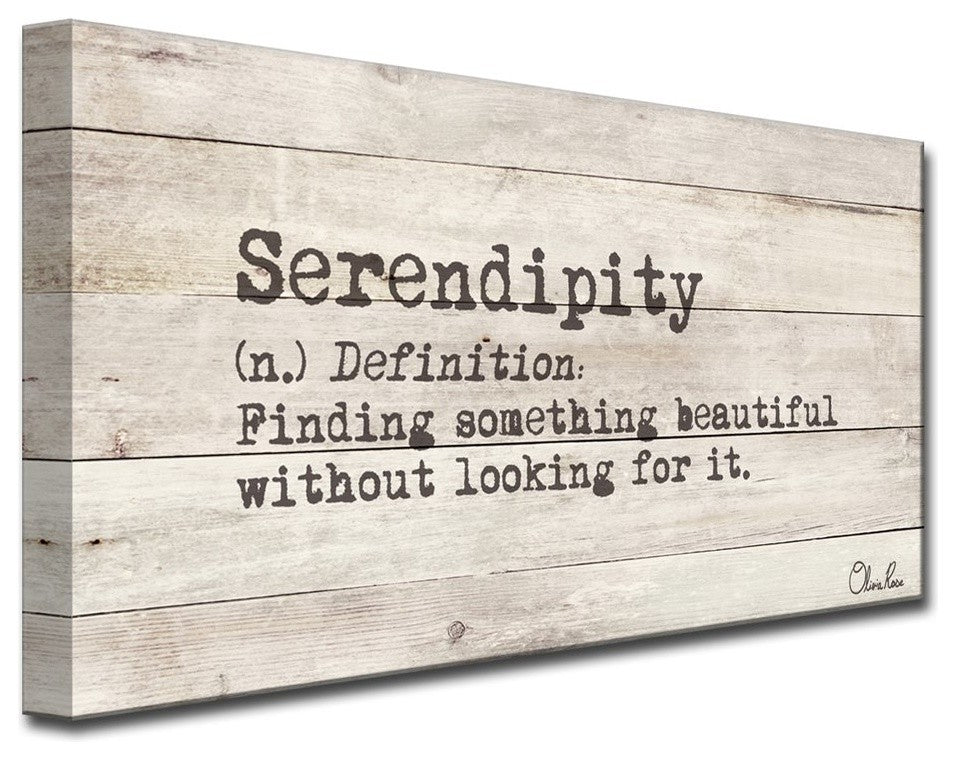 Ready2HangArt ''Define Serendipity'' Inspirational Canvas Art, 24"x48"