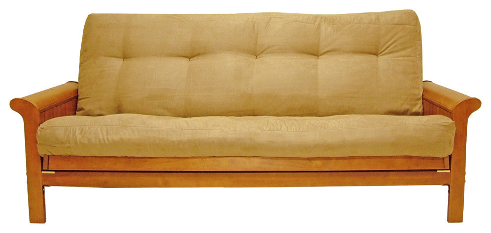 Blazing Needles Vitality 8" Microsuede Full Futon Mattress, Saddle Brown