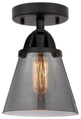 Small Cone Semi-Flush Mount, Matte Black, Plated Smoke, Plated Smoke