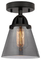 Small Cone Semi-Flush Mount, Matte Black, Plated Smoke, Plated Smoke
