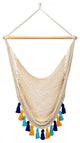 Deluxe Natural Cotton Hammock Swing with Hue Inspired Tassels