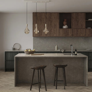 Linear Triple Pendant with Brass with 3 Voronoi II LED Bulbs US