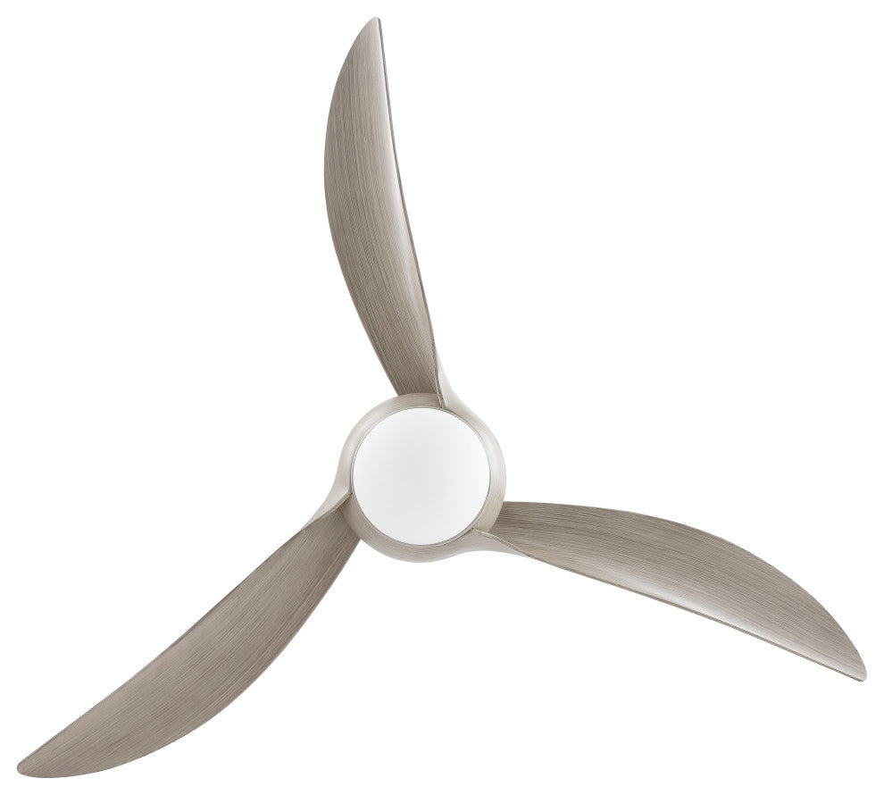 Aviator 52" 1-Light App 6-Speed Retro Swirl LED Ceiling Fan, Gray Wood