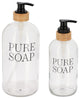 Glass and Bamboo Soap Dispenser Pure Soap, 34 fl oz
