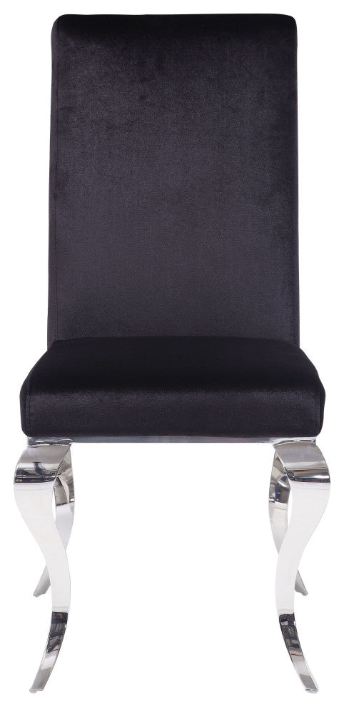 ACME Fabiola Side Chair, Set of 2, Fabric/Stainless Steel