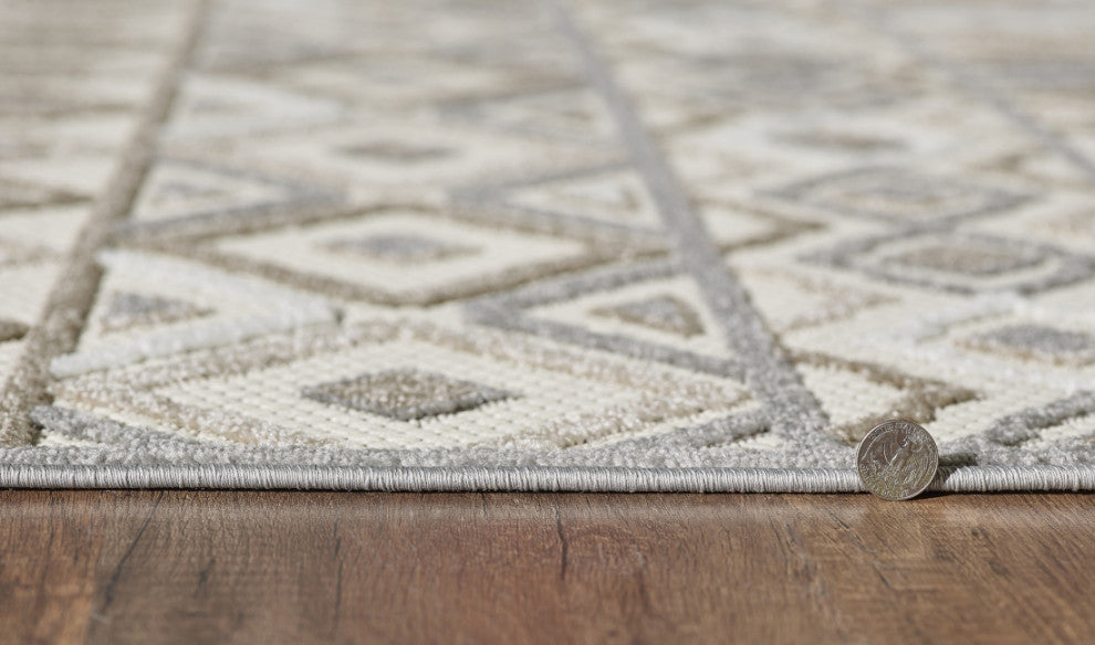 KAS Calla 6925 Grey Aztec Area Rug, 7'10" x 9'10"