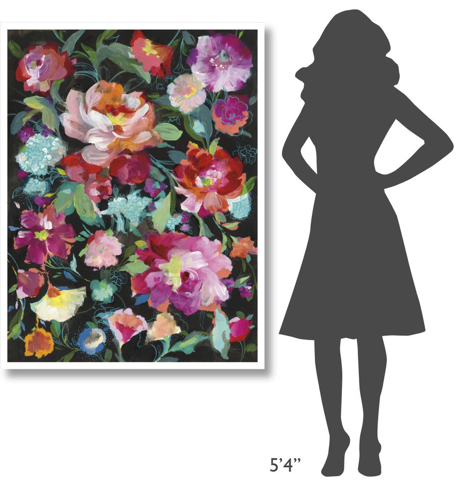 "Bright Floral Medley" Digital Paper Print by Danhui Nai, 38"x50"