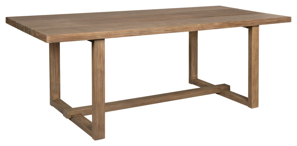 Vivid Outdoor Patio Dining Table, Light Eucalyptus Wood