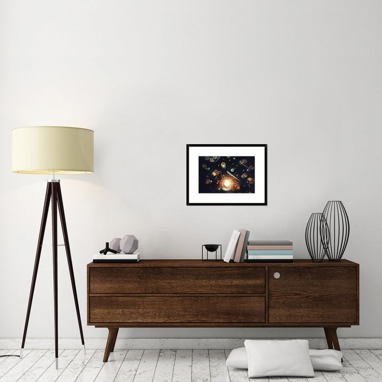 "Supernova On My Plate" Framed Digital Print by Dina Belenko, 26"x20"