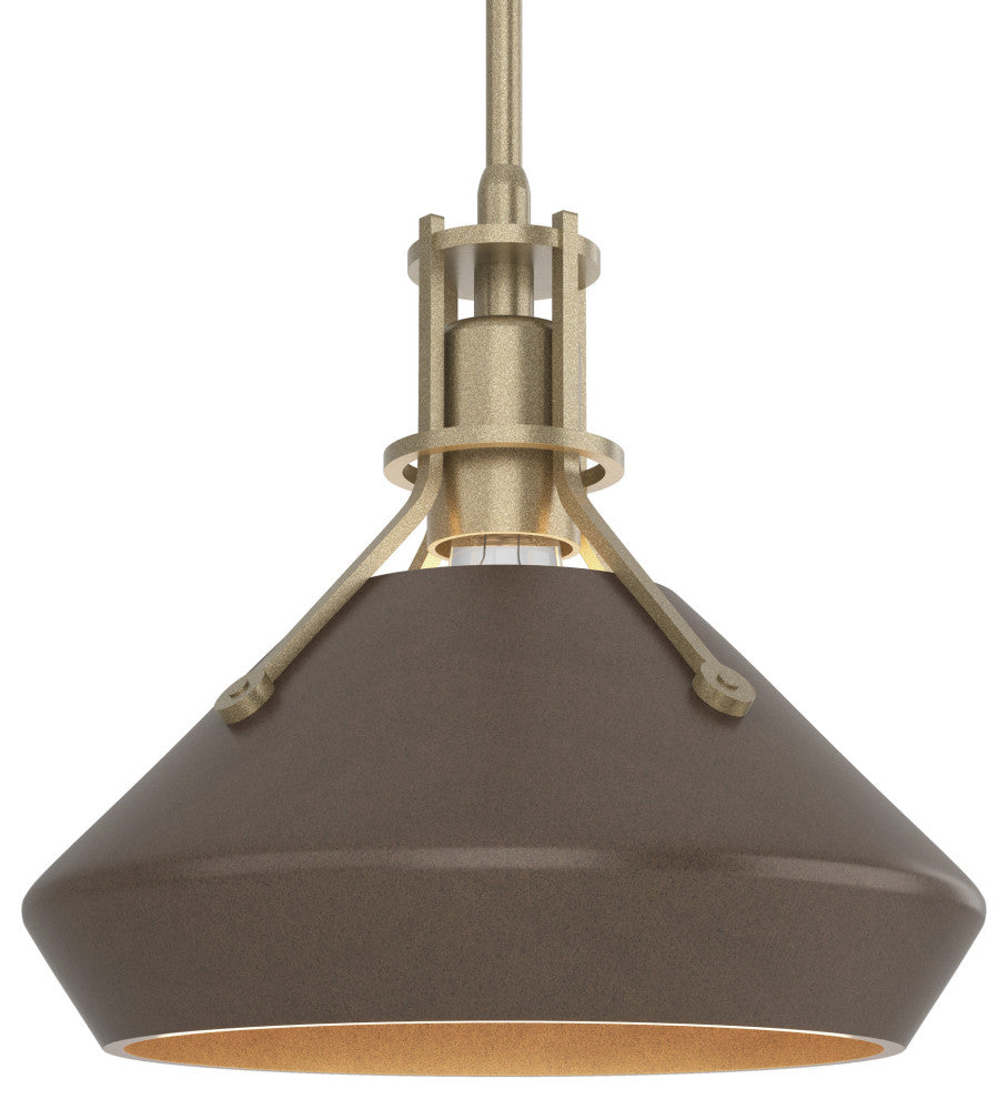 Henry with Chamfer Pendant, Soft Gold, Bronze Accents