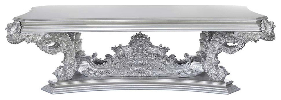 Valkyrie Dining Table, Antique Platinum Finish