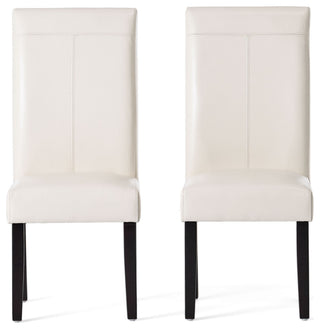 GDF Studio Emilia Pu Leather Dining Chairs, Set of 2, Ivory