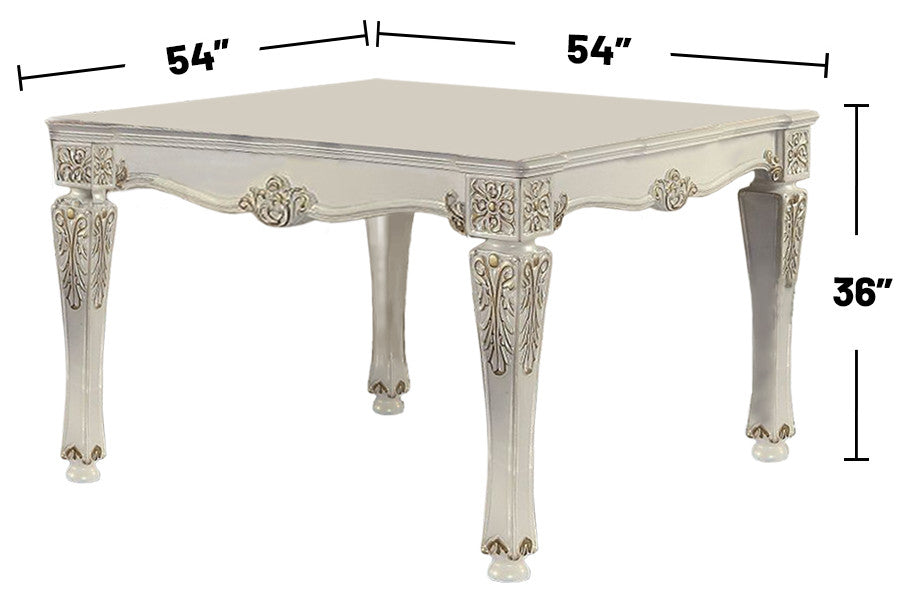 Wood Counter Height Table, Antique Pearl Finish