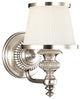 Milton 1-Light Bath and Vanity With Opal Glossy Glass Shade, Polished Nickel