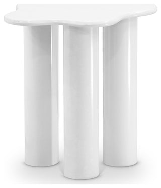 Romaine Coffee / End Table, White, End Table