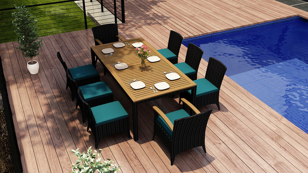 Arbor 9 Piece Dining Set, Spectrum Peacock