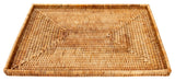 Artifacts Rattan Rectangular Flat Tray, Honey Brown
