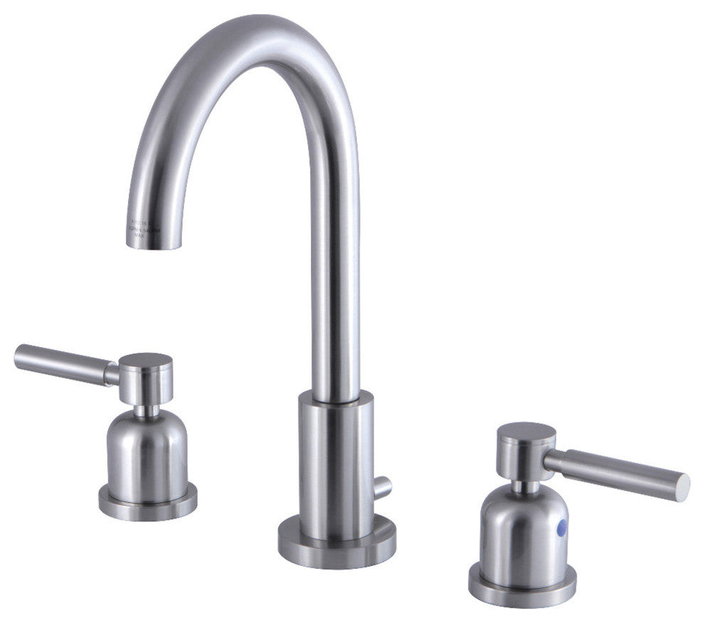 Fauceture Widespread Bathroom Faucet With Brass Pop-Up, Brushed Nickel