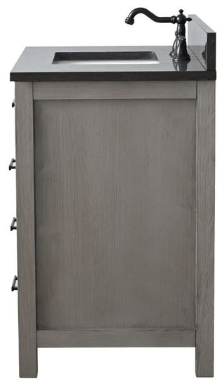 Jasper 36" Bathroom Vanity, Textured Gray, Blue Limestone