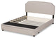 Beige Fabric Upholstered 2-Drawer King Size Platform Storage Bed