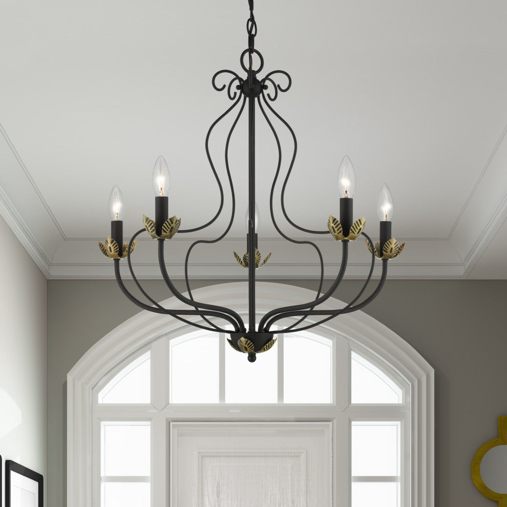 Livex Lighting 5 Light Black Chandelier