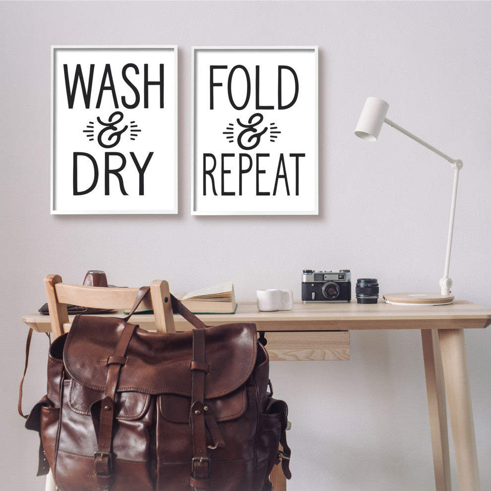 Wash Dry Fold Repeat Laundry ,16 x 20