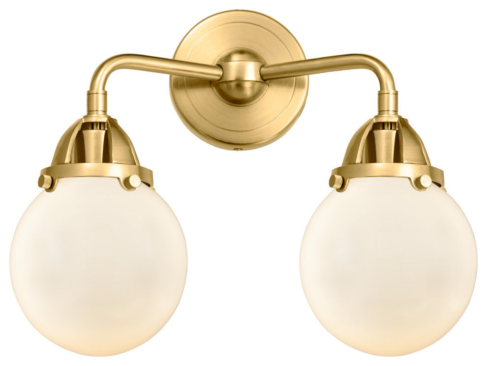 Beacon Bath Vanity Light, Satin Gold, Matte White, Matte White