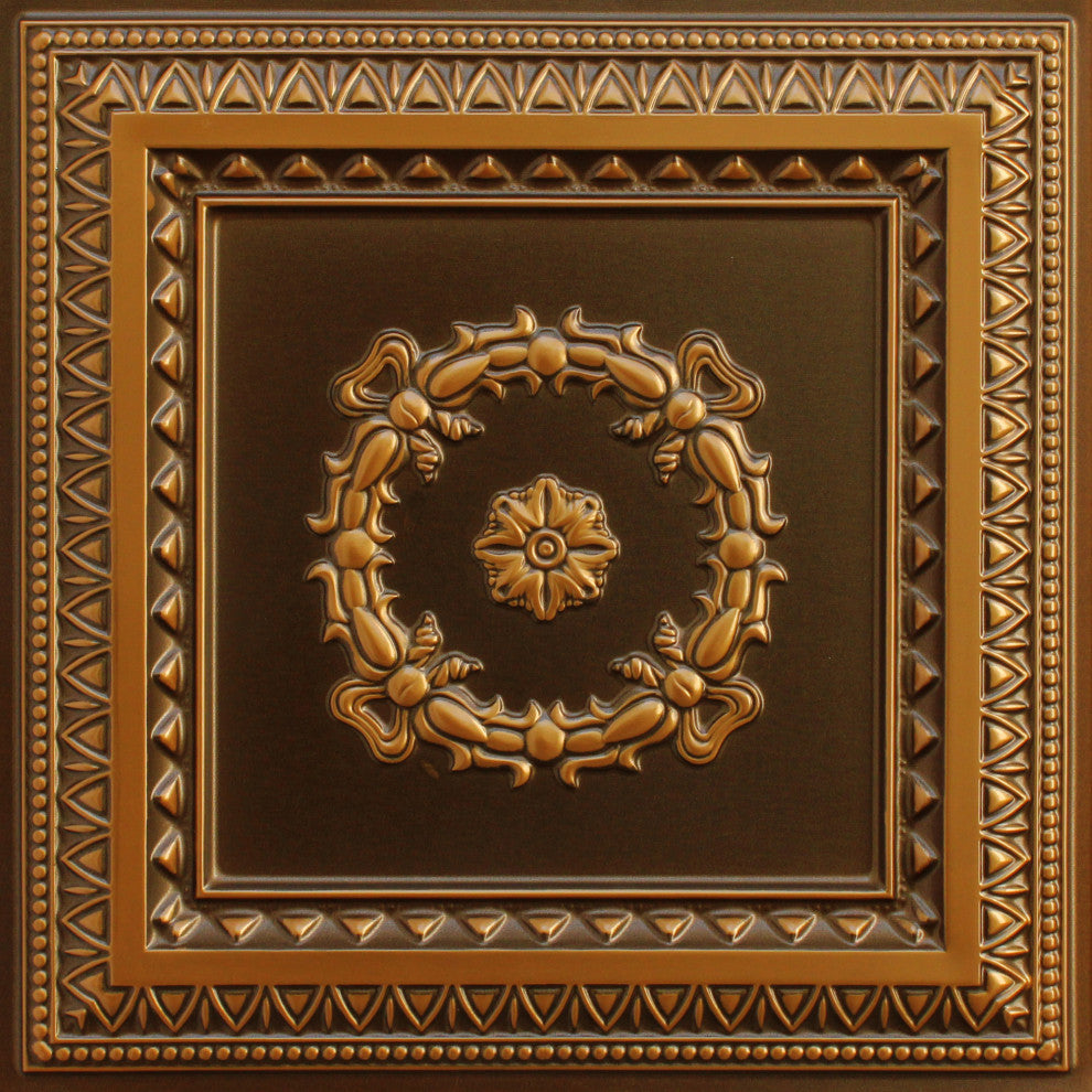 Antique Gold 3D Ceiling Panels, 2'x2', 4 Sq Ft