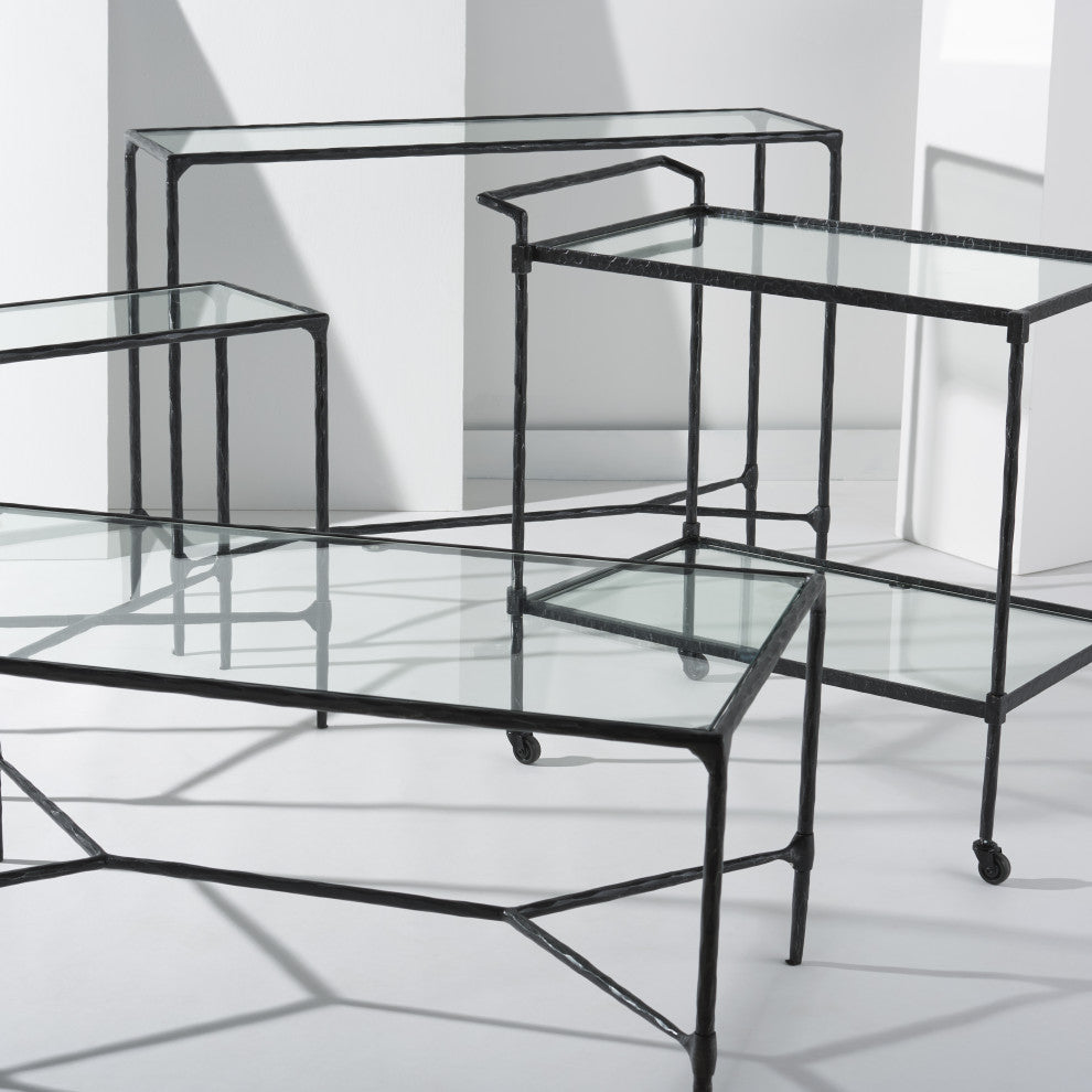 Safavieh Couture Isabellina Metal Coffee Table, Black / Clear
