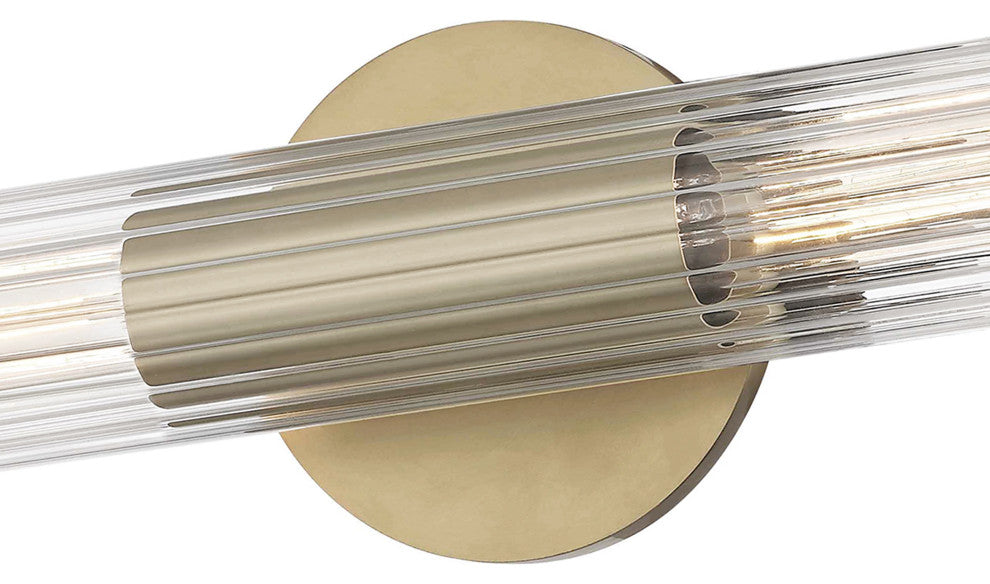 Cecily 2-Light Small Wall Sconce, Clear Glass, Finish: Aged Brass