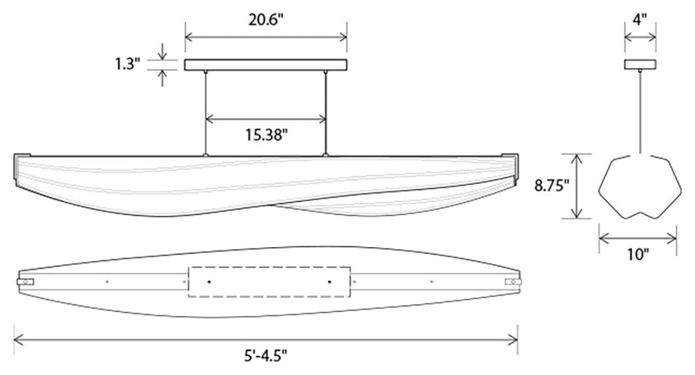 Lenis LED Linear Pendant, Walnut, 2700k - 277v
