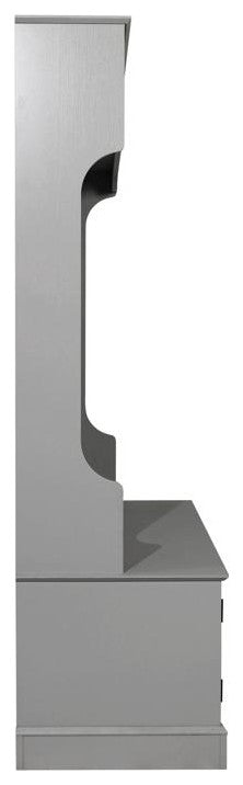 Fraser 40" Double Door Storage Bench, Coat Rack and 2 Upper Storage Cubbies, Gray
