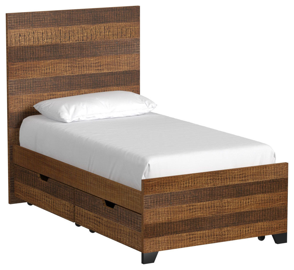 Urban Rustic Wood Complete Bed, Brushed Wheat, Twin