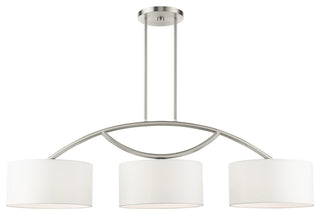Livex Lighting 45983 Meridian 3 Light 51"W Drum Chandelier - Brushed Nickel
