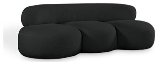Venti Black Boucle Fabric Upholstered Set, Black, Sofa