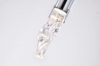 Chrome Metal LED Pendant With Clear Crystal Stone
