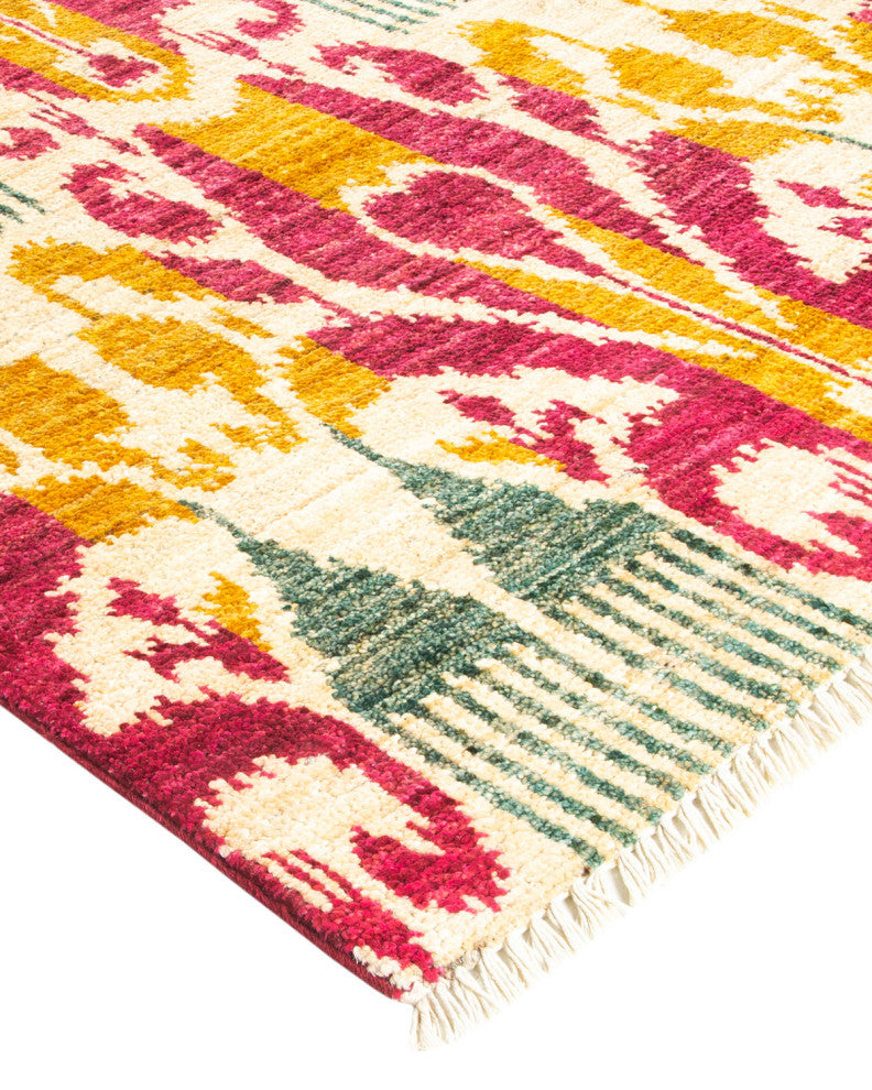 Modern, One-of-a-Kind Hand-Knotted Area Rug  - Ivory, 9' 10 x 14' 5