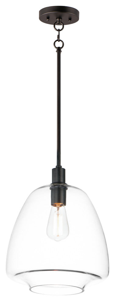Maxim Lighting Babylon 11.5" 1-Light Pendant, Black/Clear, 11116CLBK