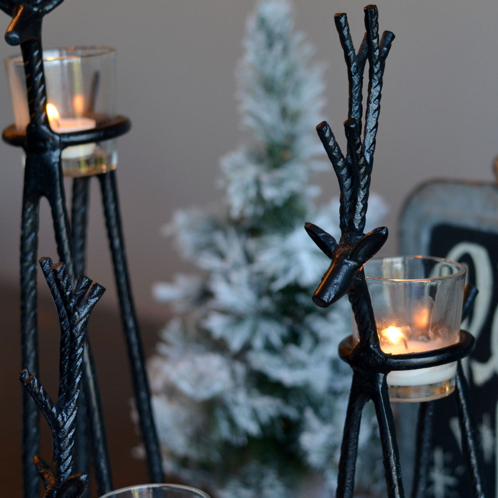 3 Piece Alpine Deer Tea Light Holders