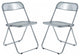 Lawrence Acrylic Folding Chair With Metal Frame, Set of 2, Transparent Black