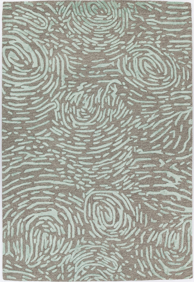 Hester Hand-Tufted Contemporary Rug, Gray/Blue, Rectangular 5'x7'6