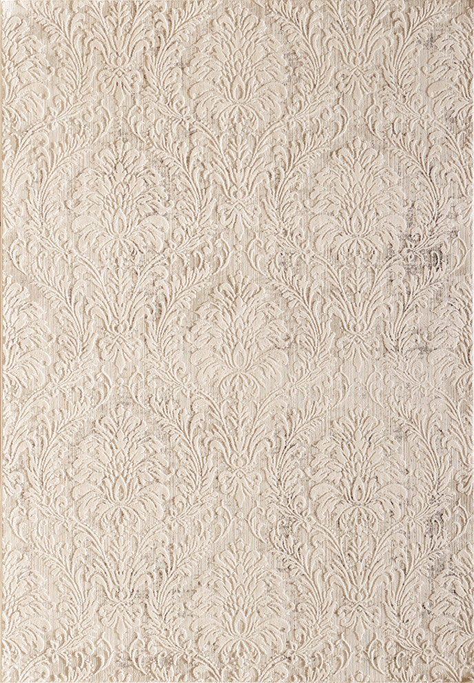 Quartz 27020-110 Area Rug, Ivory And Beige, 2'2"x7'7" Runner