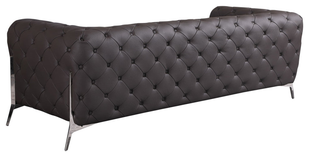 Angelica Italian Leather Sofa, Brown