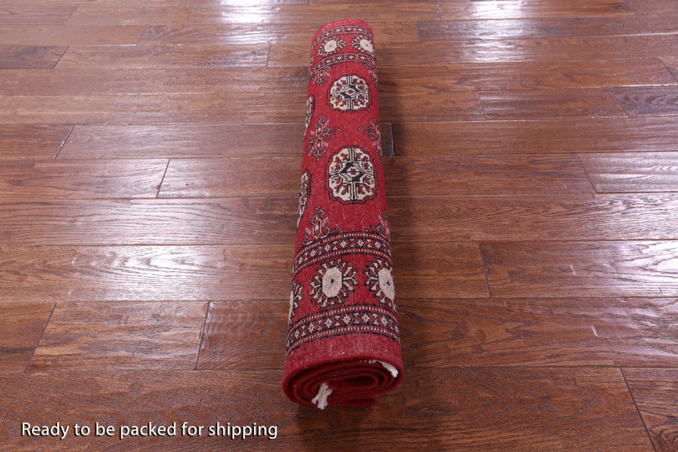 3' 1" X 5' 2" Handmade Silky Bokhara Wool Rug - Q13817
