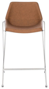Safavieh Alexis Midcentury Counterstool, Cognac/Silver