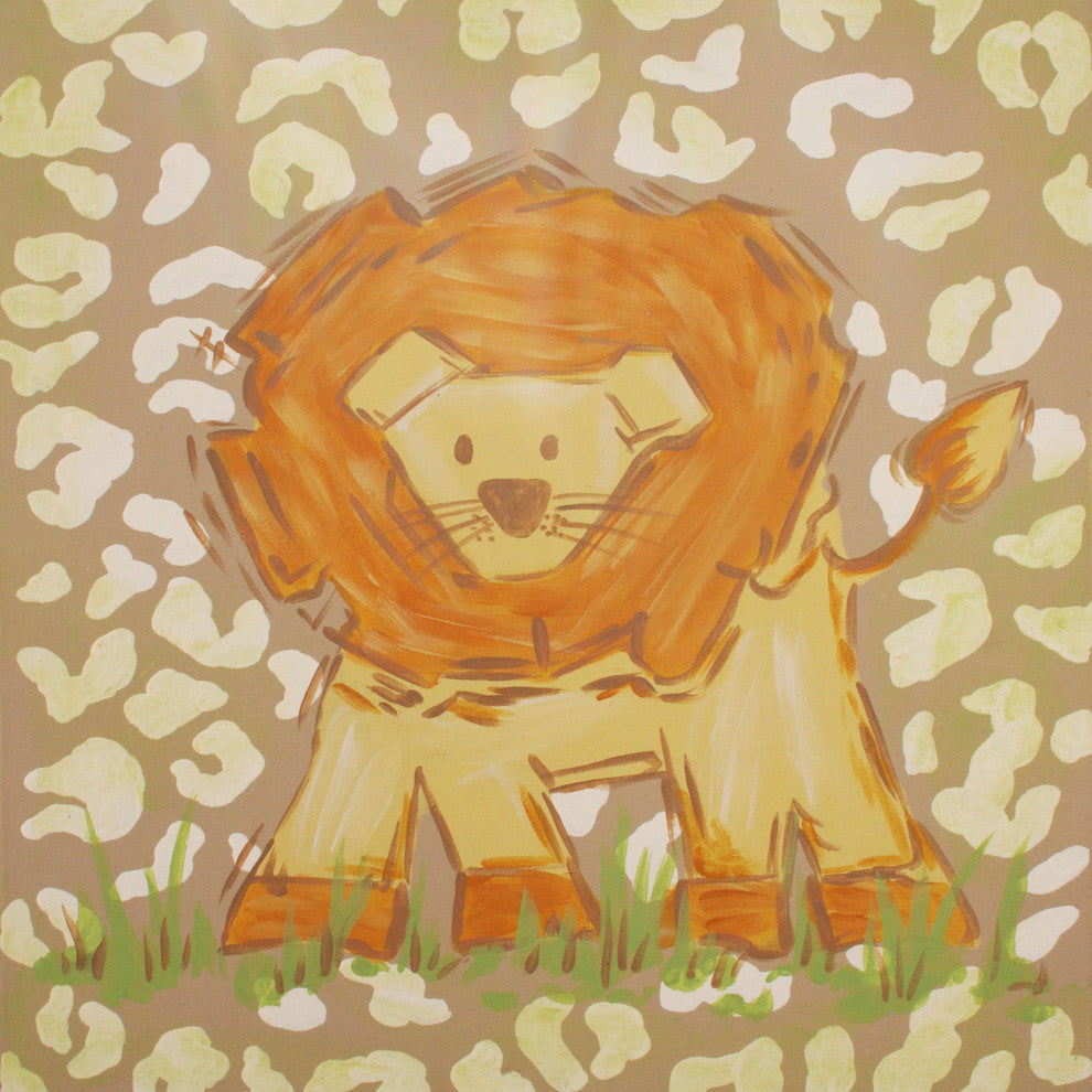 Marmont Hill, "Tan Lion" by Reesa Qualia Painting Print on Wrapped Canvas, 48x48