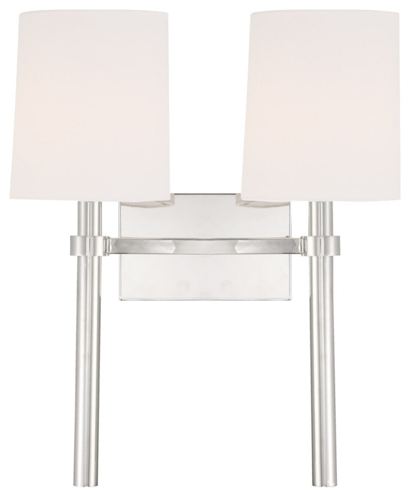 Bromley 2 Light Polished Nickel Wall Mount