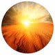 Sand Landscape With Sun, Landscape Art Disc Metal Wall Art, 23"