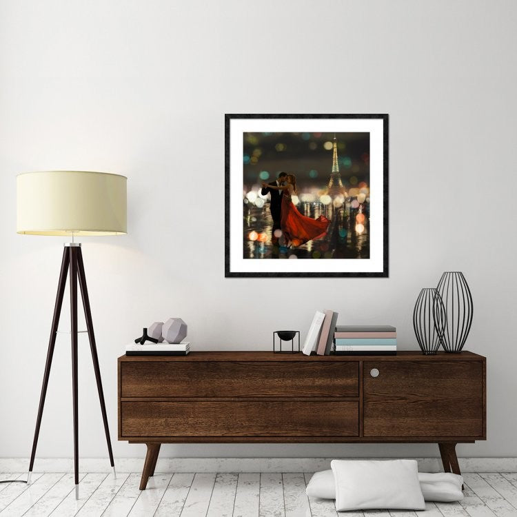 "Midnight in Paris" Framed Digital Print by Dianne Loumer, 38"x38"