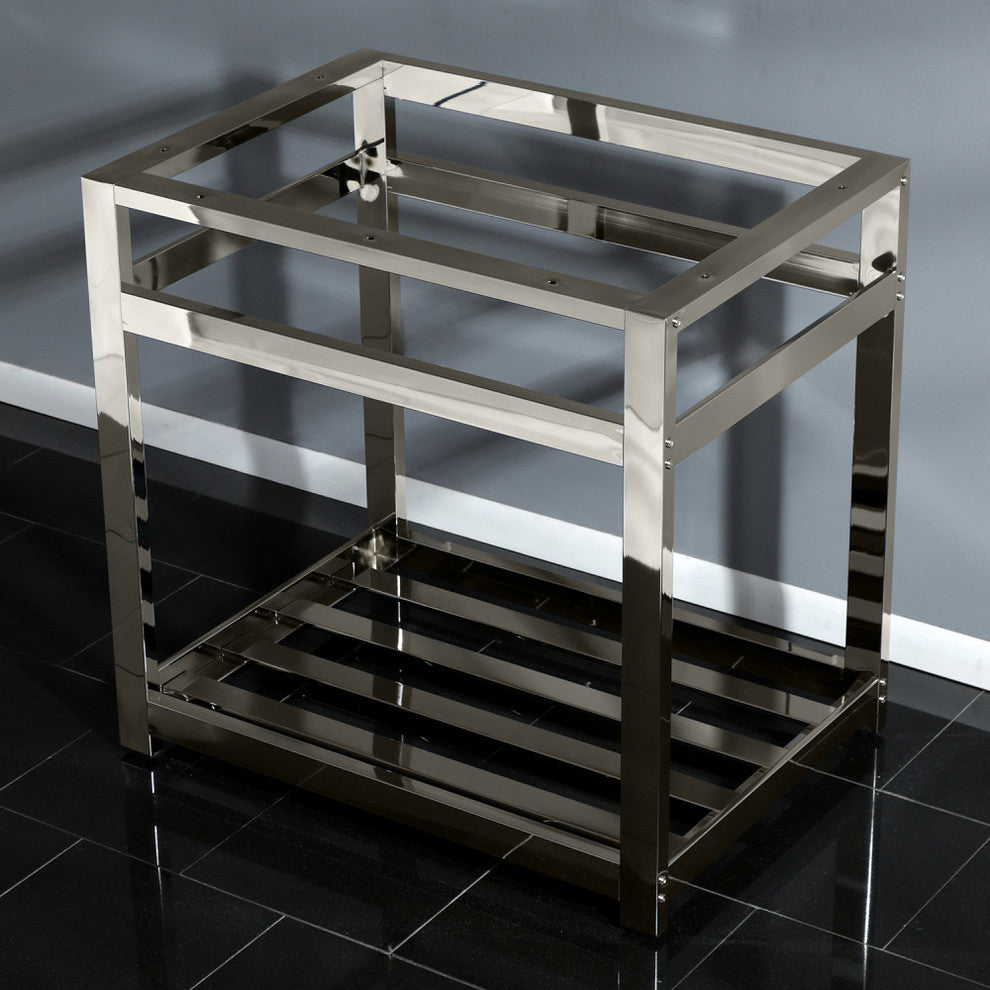 Fauceture 31" x 22" Steel Console Sink Base, Polished Nickel